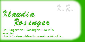 klaudia rosinger business card